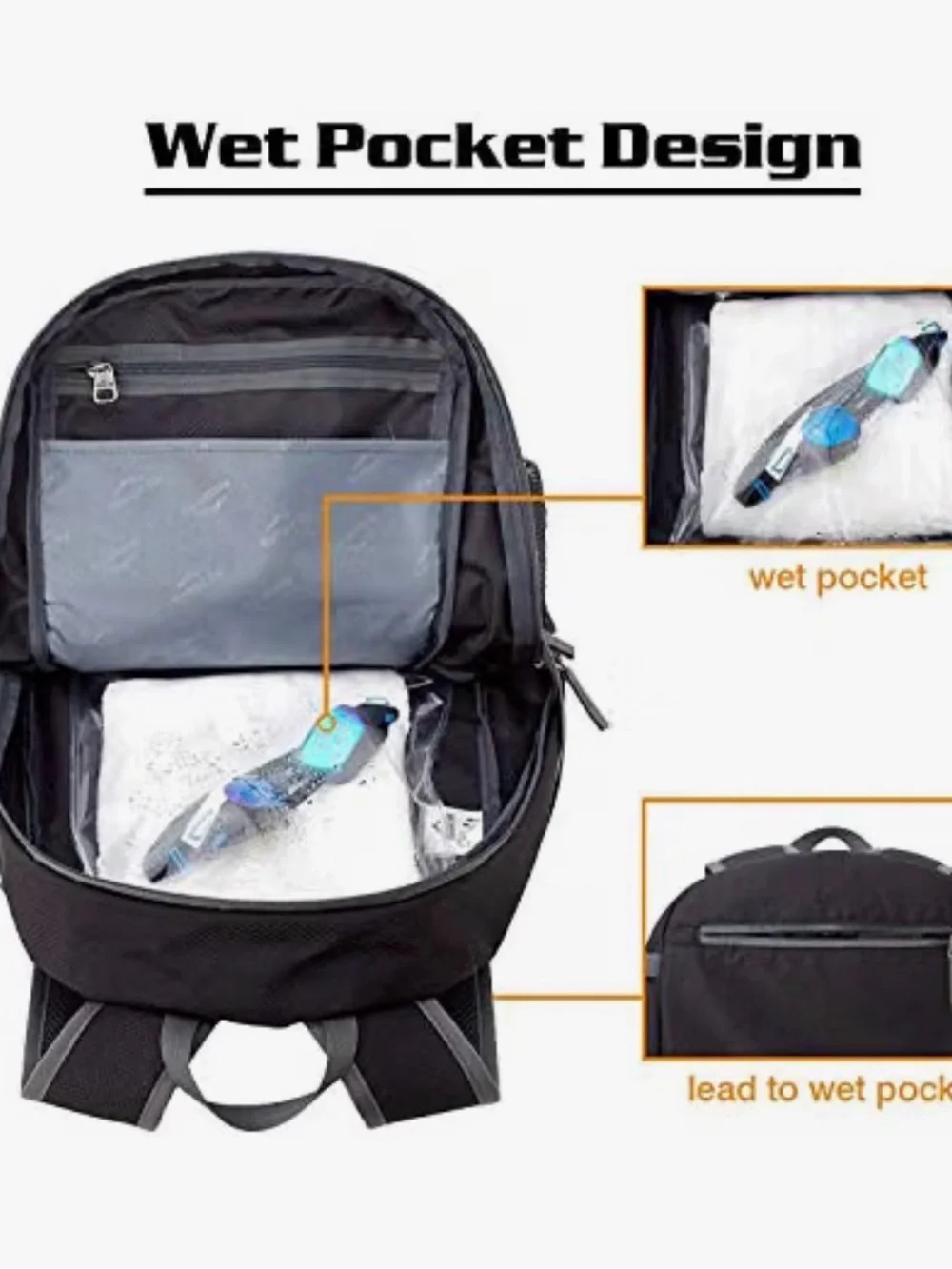 Venture Pal Black Lightweight Hiking Backpack